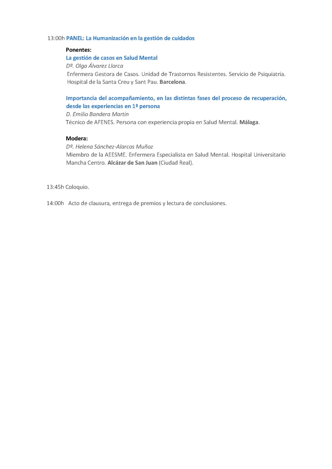 IX Jornada Castellanomanchega de Enfermería de Salud Mental organizada ...